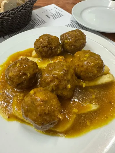 Spanish meatballs in sauce, traditional Seville tapas
